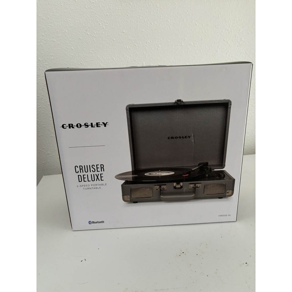 Crosley Cruiser Deluxe 3 Speed Record Turntable With Bluetooth - Slate Grey